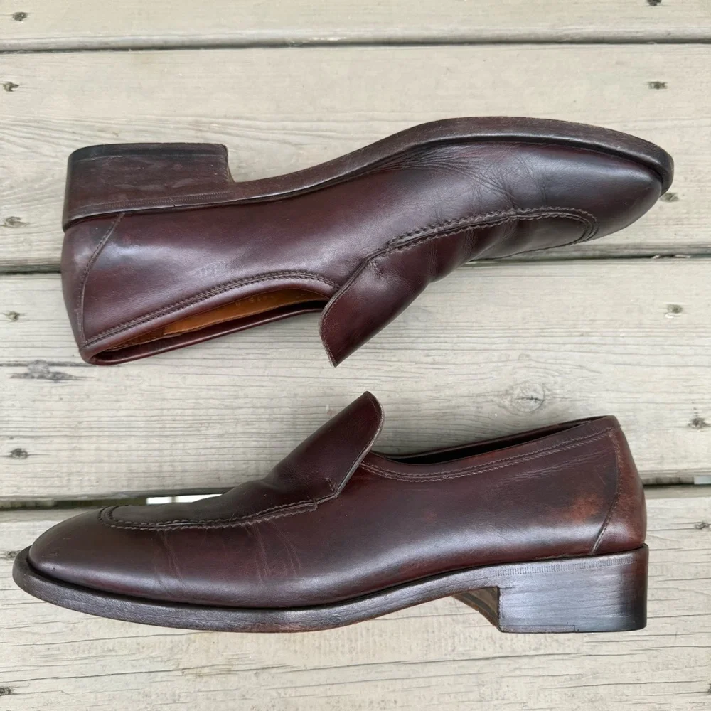Gucci brown leather loafers shoes size 11.5